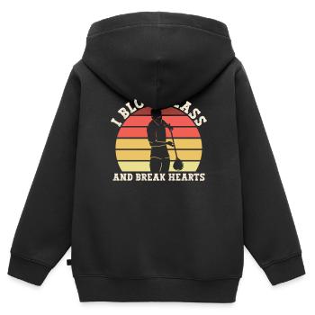 Ich blase Glas und breche Herzen - Glasbläser - Kinder Premium Organic Zip Hoodie - Schwarz - Hinten - AI Model Kid Male (0cm)