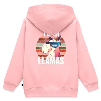 Team Lamas Sprüche Llama Lama Tier - Kinder Premium Organic Zip Hoodie - Rosa - Hinten - AI Model Kid Female (0cm)