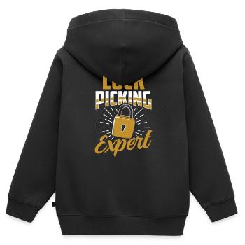 Lockpicking Experte Knacken Schloss Lock Picking - Kinder Premium Organic Zip Hoodie - Schwarz - Hinten - AI Model Kid Male (0cm)