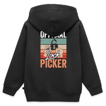 Official Lock Cracker Lock Picker Lock - Kids Premium Organic Zip-up Hoodie - black - Back - AI Model Kid Male (0cm)