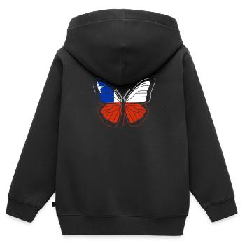 Chile - Kinder Premium Organic Zip Hoodie - Schwarz - Hinten - AI Model Kid Male (0cm)