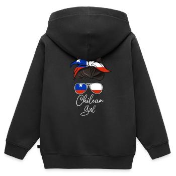 Chile - Kinder Premium Organic Zip Hoodie - Schwarz - Hinten - AI Model Kid Male (0cm)