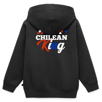 Chile - Kinder Premium Organic Zip Hoodie - Schwarz - Hinten - AI Model Kid Male (0cm)