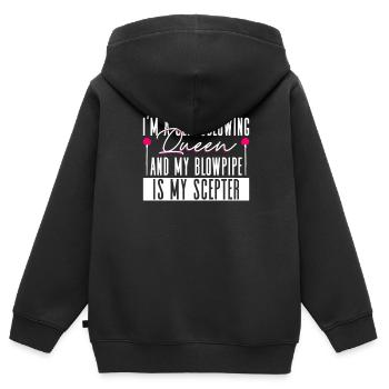 Glasbläserkönigin Glas Glasblasen Glasbläser - Kinder Premium Organic Zip Hoodie - Schwarz - Hinten - AI Model Kid Male (0cm)