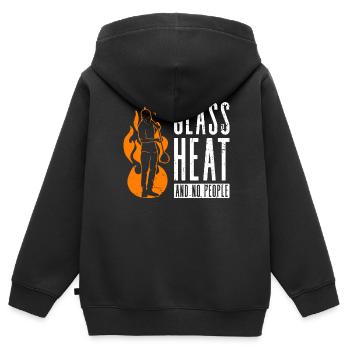Glas - Hitze - und keine Menschen - Glasbläser - Kinder Premium Organic Zip Hoodie - Schwarz - Hinten - AI Model Kid Male (0cm)