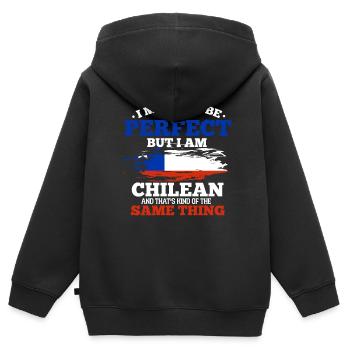 Chile - Kinder Premium Organic Zip Hoodie - Schwarz - Hinten - AI Model Kid Male (0cm)