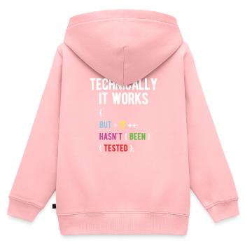 Software Ingenieur Informatiker Programmierer - Kinder Premium Organic Zip Hoodie - Rosa - Hinten - AI Model Kid Female (0cm)