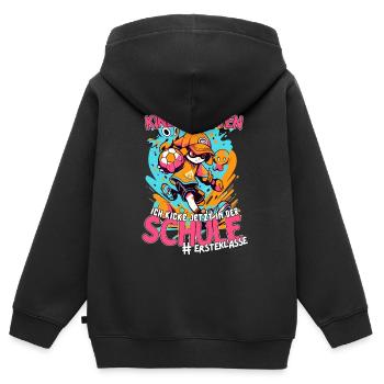 Goodbye Kindergarten: Fußball 2023 Einschulung - Kinder Premium Organic Zip Hoodie - Schwarz - Hinten - AI Model Kid Male (0cm)