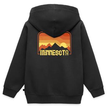 Minnesota - Sweat Premium à capuche zippé enfant bio - noir - Dos - AI Model Kid Male (0cm)