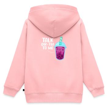 Thé à bulles - Sweat Premium à capuche zippé enfant bio - rose - Dos - AI Model Kid Female (0cm)