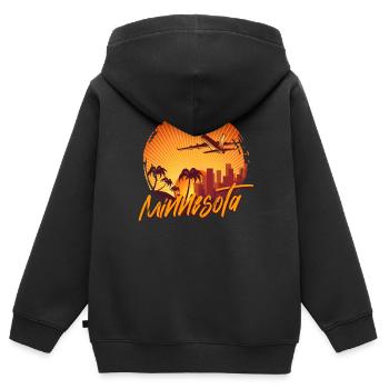 Minnesota - Sweat Premium à capuche zippé enfant bio - noir - Dos - AI Model Kid Male (0cm)