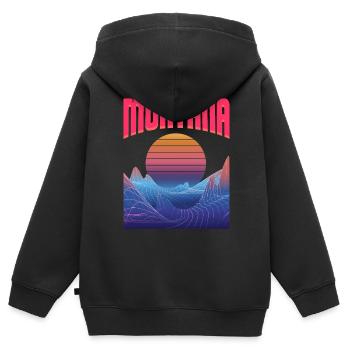 Montana - Kinder Premium Organic Zip Hoodie - Schwarz - Hinten - AI Model Kid Male (0cm)