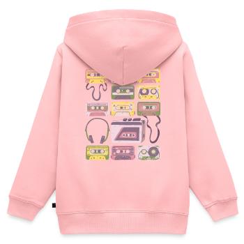Kassetten - Vintage - Retro - Rekorder - Mix Tapes - Kinder Premium Organic Zip Hoodie - Rosa - Hinten - AI Model Kid Female (0cm)