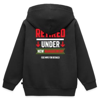 Unter Neuer Leitung Details Siehe Ehefrau Rente - Kinder Premium Organic Zip Hoodie - Schwarz - Hinten - AI Model Kid Male (0cm)