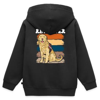 Retriever Diensthund Sprüche Retrievers Haustier - Kinder Premium Organic Zip Hoodie - Schwarz - Hinten - AI Model Kid Male (0cm)