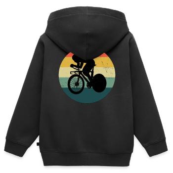 Roadbike Rennradfahrer Herren Rennradfahren - Kinder Premium Organic Zip Hoodie - Schwarz - Hinten - AI Model Kid Male (0cm)