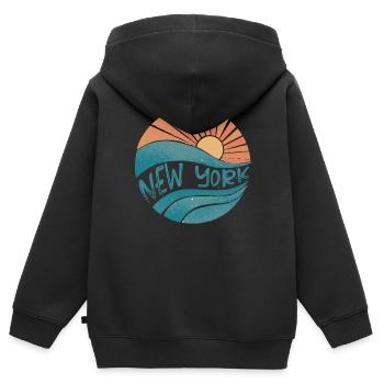 New York - Kinder Premium Organic Zip Hoodie - Schwarz - Hinten - AI Model Kid Male (0cm)