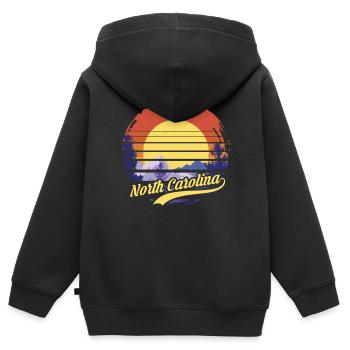 North Carolina - Kinder Premium Organic Zip Hoodie - Schwarz - Hinten - AI Model Kid Male (0cm)