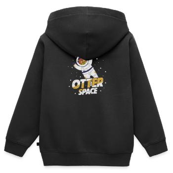 Otter - Kinder Premium Organic Zip Hoodie - Schwarz - Hinten - AI Model Kid Male (0cm)