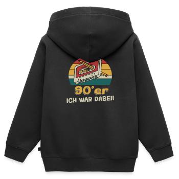 Neunziger Jahre - ich war dabei | 90 er Sprüche - Kinder Premium Organic Zip Hoodie - Schwarz - Hinten - AI Model Kid Male (0cm)