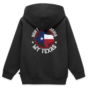 California Texas Dictons fiers Texans Texans - Sweat Premium à capuche zippé enfant bio - noir - Dos - AI Model Kid Male (0cm)