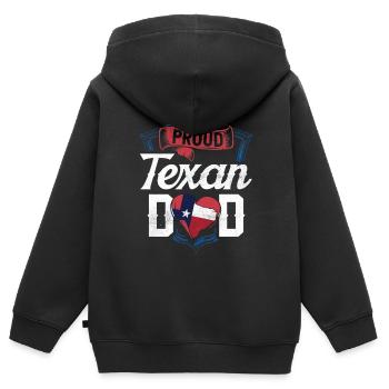 Fier père texan Texan Pride Texas - Sweat Premium à capuche zippé enfant bio - noir - Dos - AI Model Kid Male (0cm)