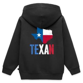 Texan texan Texas Pride Dictons - Sweat Premium à capuche zippé enfant bio - noir - Dos - AI Model Kid Male (0cm)