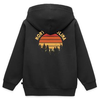 North Carolina - Kinder Premium Organic Zip Hoodie - Schwarz - Hinten - AI Model Kid Male (0cm)