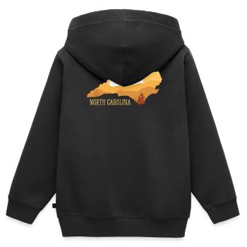 North Carolina - Kinder Premium Organic Zip Hoodie - Schwarz - Hinten - AI Model Kid Male (0cm)
