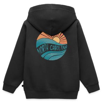 North Carolina - Kinder Premium Organic Zip Hoodie - Schwarz - Hinten - AI Model Kid Male (0cm)