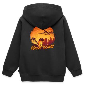 Rhode Island - Sweat Premium à capuche zippé enfant bio - noir - Dos - AI Model Kid Male (0cm)