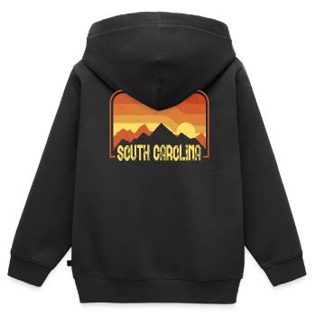 South Carolina - Kinder Premium Organic Zip Hoodie - Schwarz - Hinten - AI Model Kid Male (0cm)