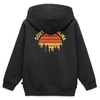 South Carolina - Kinder Premium Organic Zip Hoodie - Schwarz - Hinten - AI Model Kid Male (0cm)