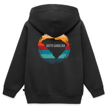 South Carolina - Kinder Premium Organic Zip Hoodie - Schwarz - Hinten - AI Model Kid Male (0cm)