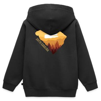 South Carolina - Kinder Premium Organic Zip Hoodie - Schwarz - Hinten - AI Model Kid Male (0cm)