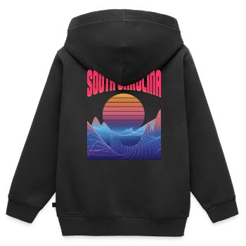 South Carolina - Kinder Premium Organic Zip Hoodie - Schwarz - Hinten - AI Model Kid Male (0cm)