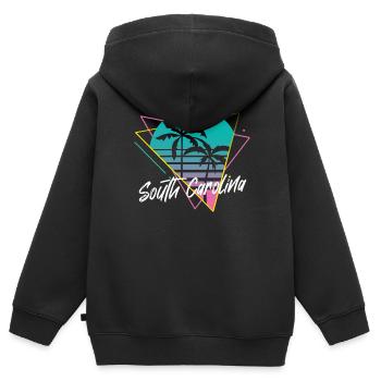 South Carolina - Kinder Premium Organic Zip Hoodie - Schwarz - Hinten - AI Model Kid Male (0cm)