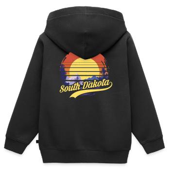 South Dakota - Kinder Premium Organic Zip Hoodie - Schwarz - Hinten - AI Model Kid Male (0cm)