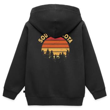 South Dakota - Kinder Premium Organic Zip Hoodie - Schwarz - Hinten - AI Model Kid Male (0cm)