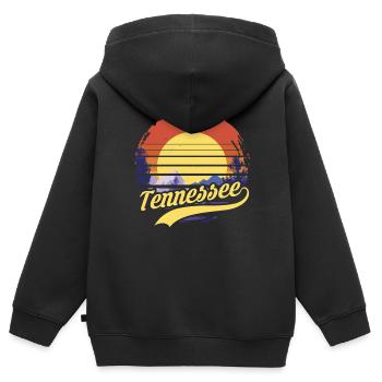Tennessee - Kinder Premium Organic Zip Hoodie - Schwarz - Hinten - AI Model Kid Male (0cm)