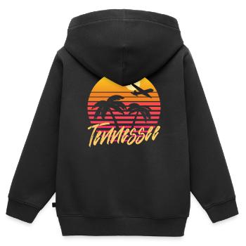 Tennessee - Kinder Premium Organic Zip Hoodie - Schwarz - Hinten - AI Model Kid Male (0cm)