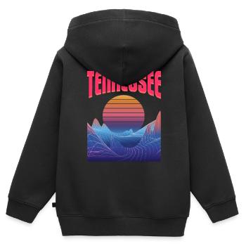 Tennessee - Kinder Premium Organic Zip Hoodie - Schwarz - Hinten - AI Model Kid Male (0cm)