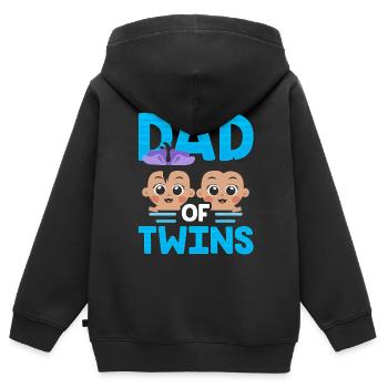 Vater Von Zwillingen Humor Zwilling Zwillinge - Kinder Premium Organic Zip Hoodie - Schwarz - Hinten - AI Model Kid Male (0cm)