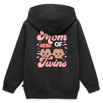 Mutter Von Zwillingen Zwillinge Zwilling Humor - Kinder Premium Organic Zip Hoodie - Schwarz - Hinten - AI Model Kid Male (0cm)