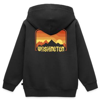 Washington - Sweat Premium à capuche zippé enfant bio - noir - Dos - AI Model Kid Male (0cm)