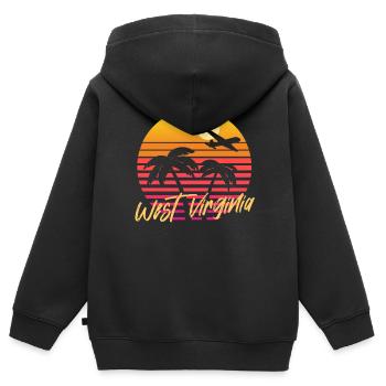West Virginia - Kids Premium Organic Zip-up Hoodie - black - Back - AI Model Kid Male (0cm)