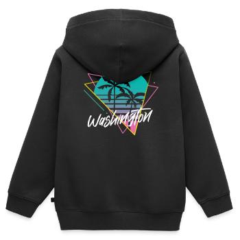 Washington - Sweat Premium à capuche zippé enfant bio - noir - Dos - AI Model Kid Male (0cm)