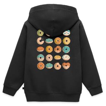 Donuts - Kinder Premium Organic Zip Hoodie - Schwarz - Hinten - AI Model Kid Male (0cm)