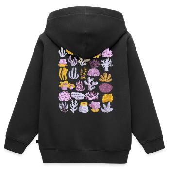 Coral Doodle Récif corallien Récif d’eau de mer - Sweat Premium à capuche zippé enfant bio - noir - Dos - AI Model Kid Male (0cm)