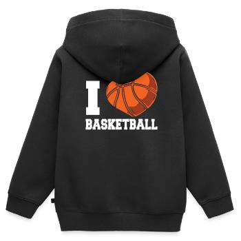 Ich Liebe Basketball Team Basketballspieler - Kinder Premium Organic Zip Hoodie - Schwarz - Hinten - AI Model Kid Male (0cm)